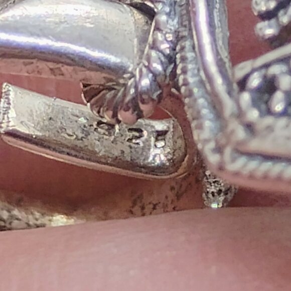 Sterling Silver Filigree Mezuzah Menorah Pendant Handmade Judaica Unisex - Picture 4 of 8